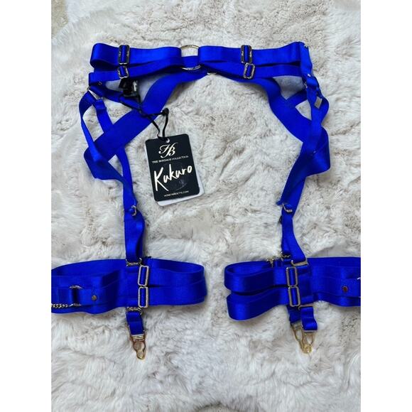 Honey Birdette KUKURO💙 Electric Blue Bondage Garter Suspender Belt XXS - Picture 3 of 3